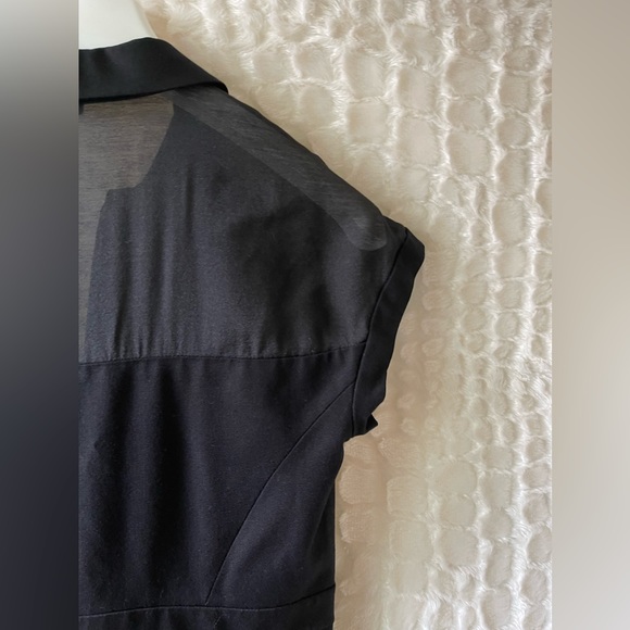 ANN TAYLOR a button down top. Point collar black dress. Size (8). - Picture 6 of 15